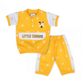 Bright Yellow Baby Top & Pants Set with Graphic Print - Niyaney Clothing