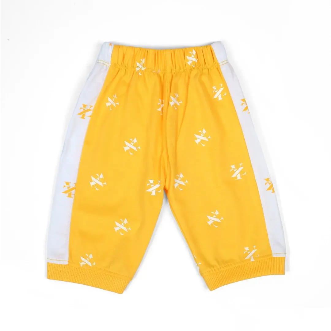 Bright Yellow Baby Top & Pants Set with Graphic Print - Niyaney Clothing
