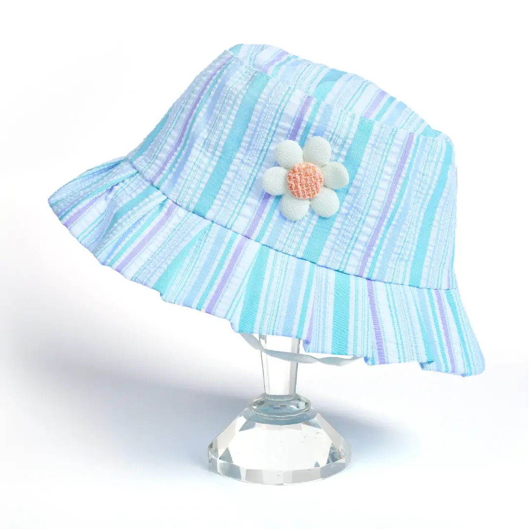 Light Blue & Lilac Stripe Hat - Niyaney Clothing