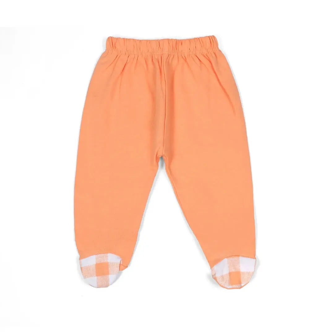 Orange & White Check Panda Baby Set - Niyaney Clothing