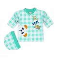 Mint Green & White Check Panda Baby Set - Niyaney Clothing