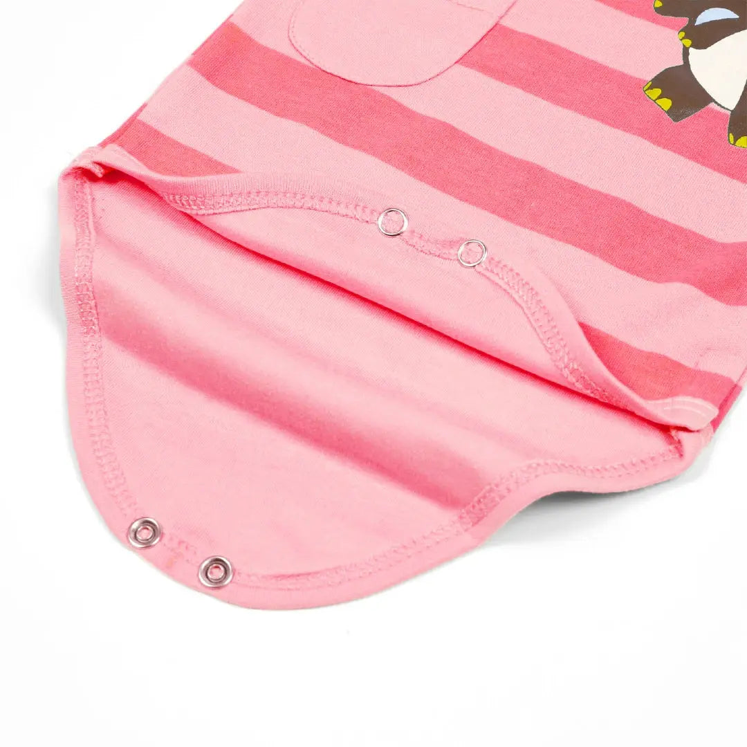 Cute Dinosaur Theme Pink Baby Bodysuit Set - Niyaney Clothing