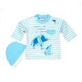 Light Blue & White Striped Elephant Baby Set - Niyaney Clothing