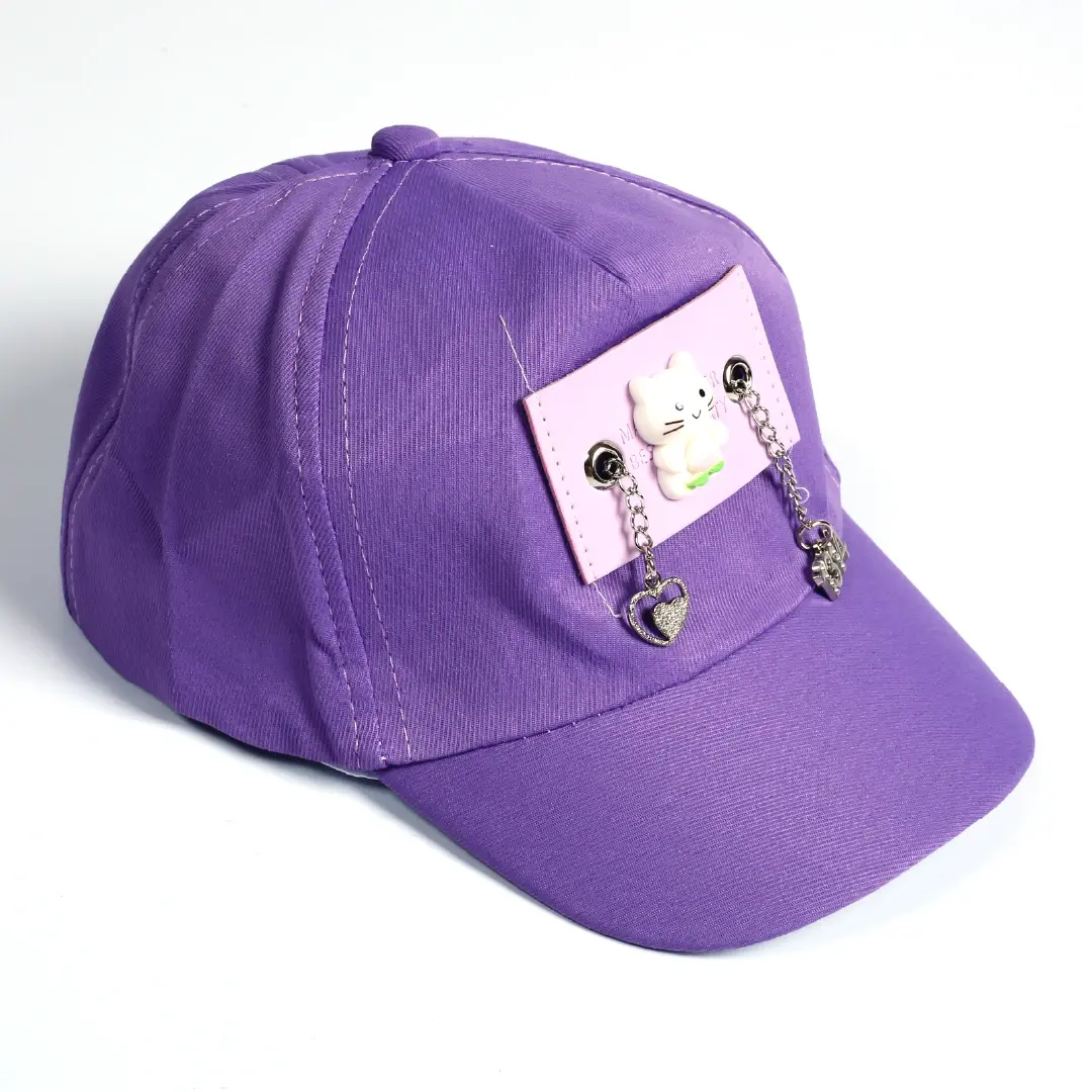 Purple Cute Kitten Pendant Kids Hat - Niyaney Clothing