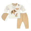 Beige & White Striped Elephant Baby Set - Niyaney Clothing