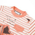 Orange & White Striped Elephant Baby Set - Niyaney Clothing