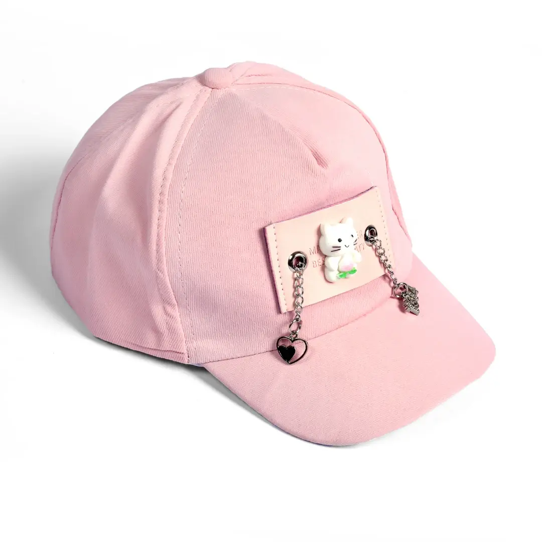 Light Pink Cute Kitten Pendant Kids Hat - Niyaney Clothing