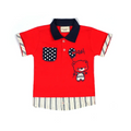 Stylish Red Baby Top with Bear Design & Grey Bottoms - Niyaney Clothing