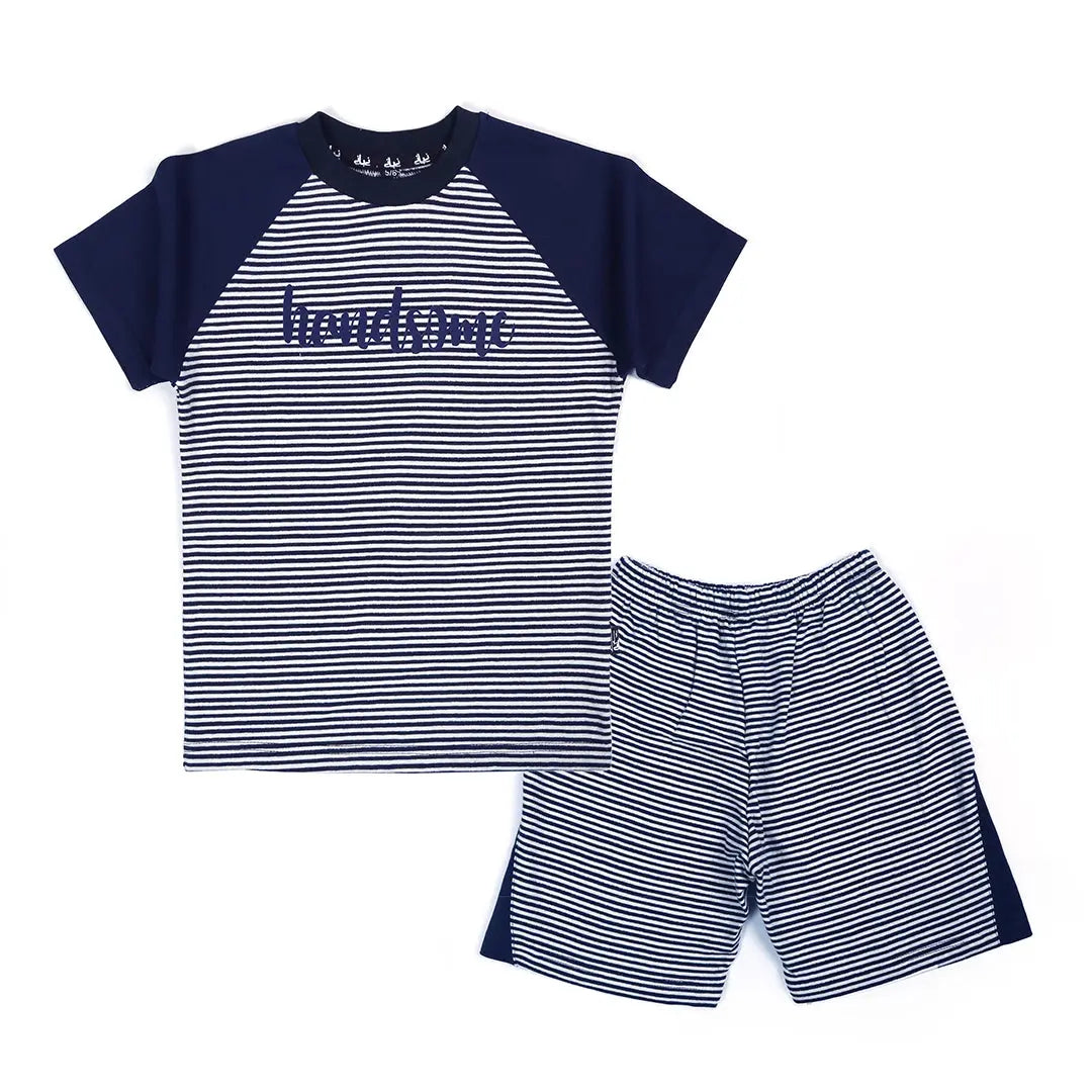Black and White Striped Shirt & Shorts - Niyaney Clothing