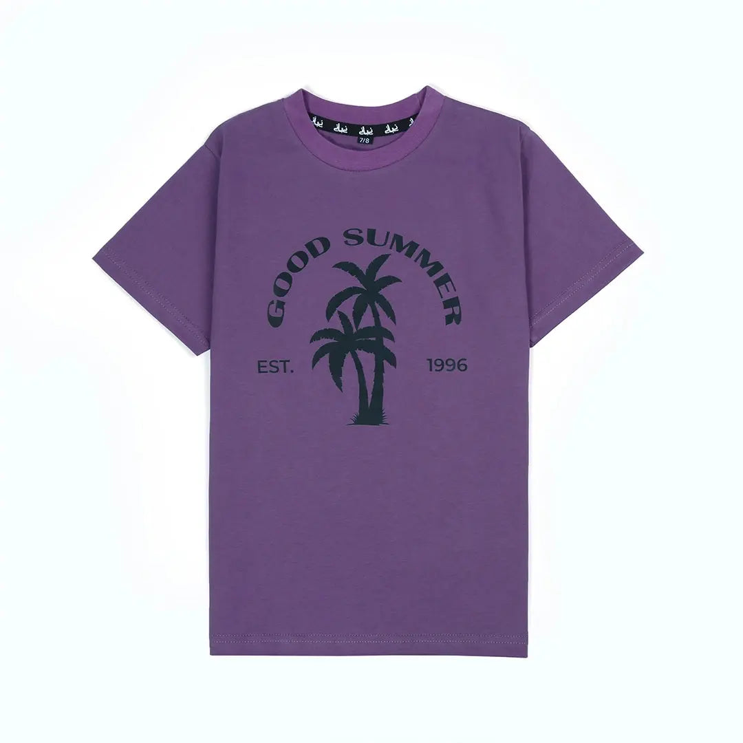 Lavender Palm Tee - Niyaney Clothing