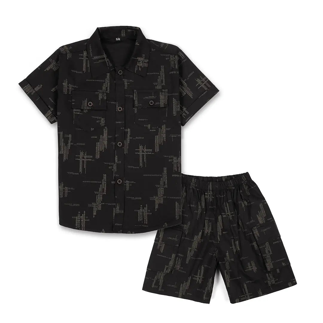 Dark Geometry Shirt & Shorts - Niyaney Clothing
