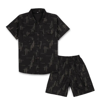 Dark Geometry Shirt & Shorts - Niyaney Clothing