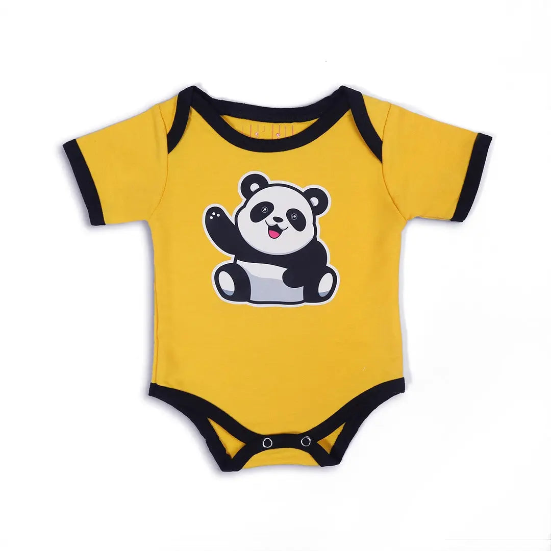 Yellow Panda-Themed Body Suit - Niyaney Clothing