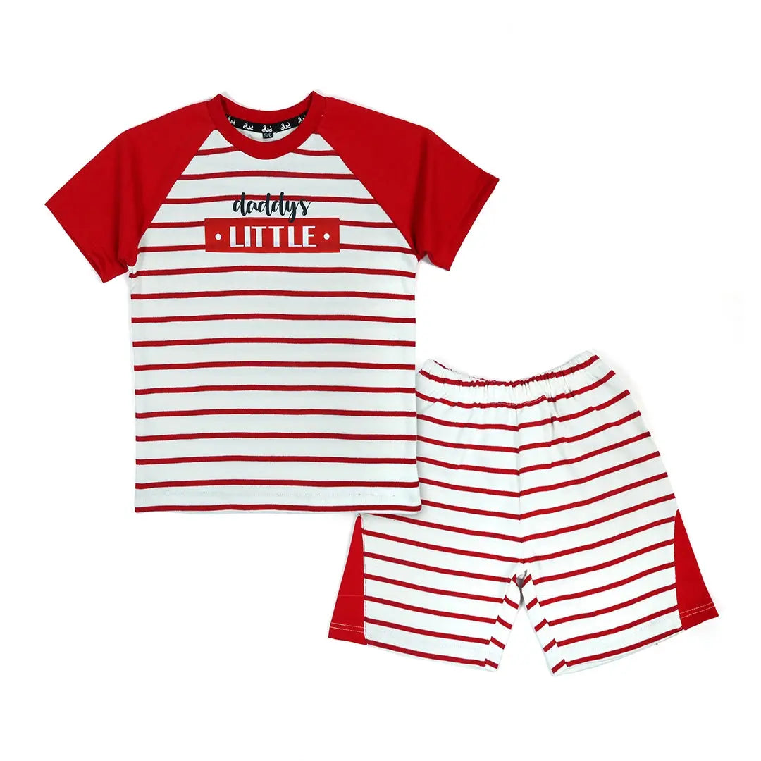 Red and White Striped Shirt & Shorts - Niyaney Clothing