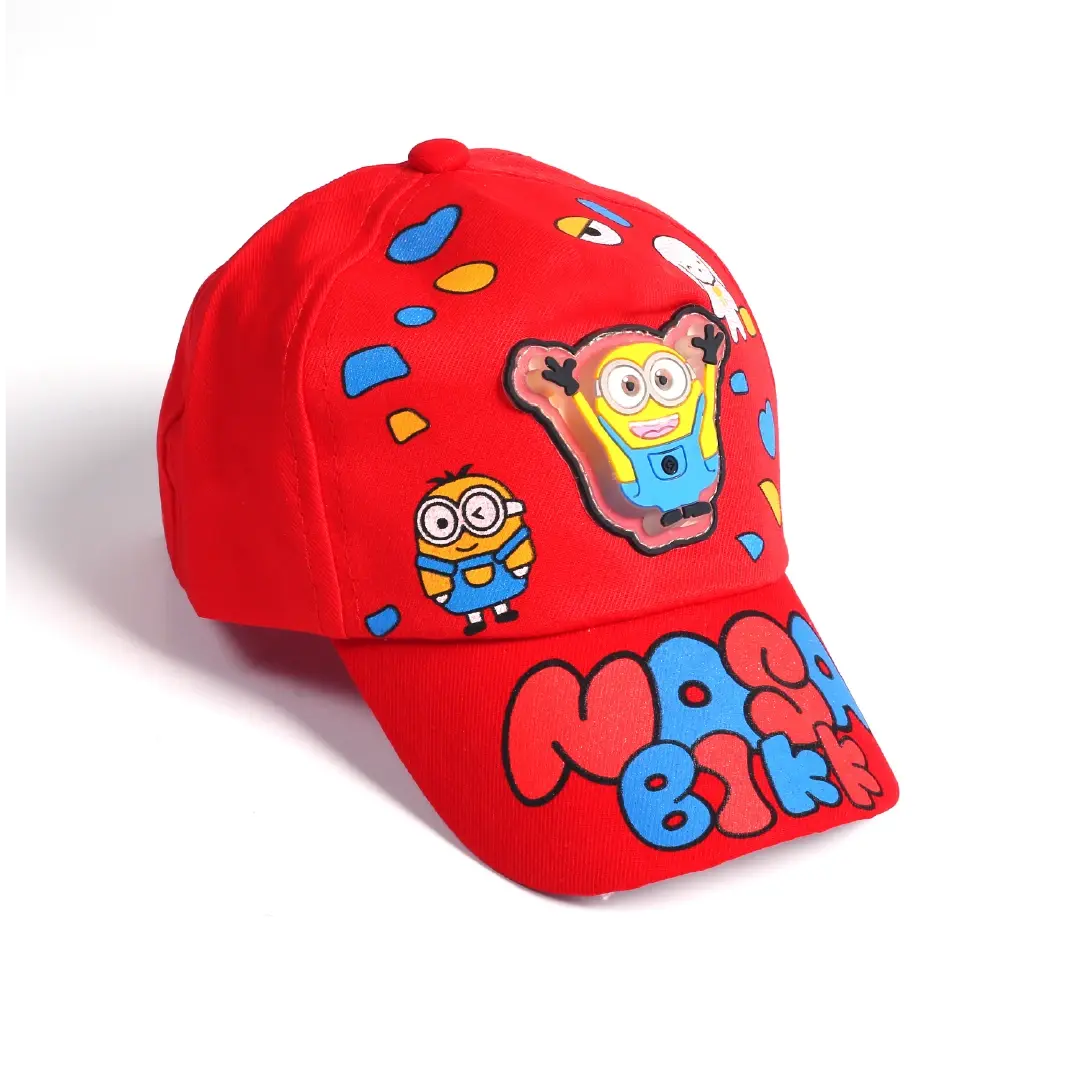 Red Moga Bikk Cartoon Character Kids Cap - Niyaney Clothing