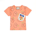 Peach Bear Print T-Shirt & Grey Shorts Set - Niyaney Clothing
