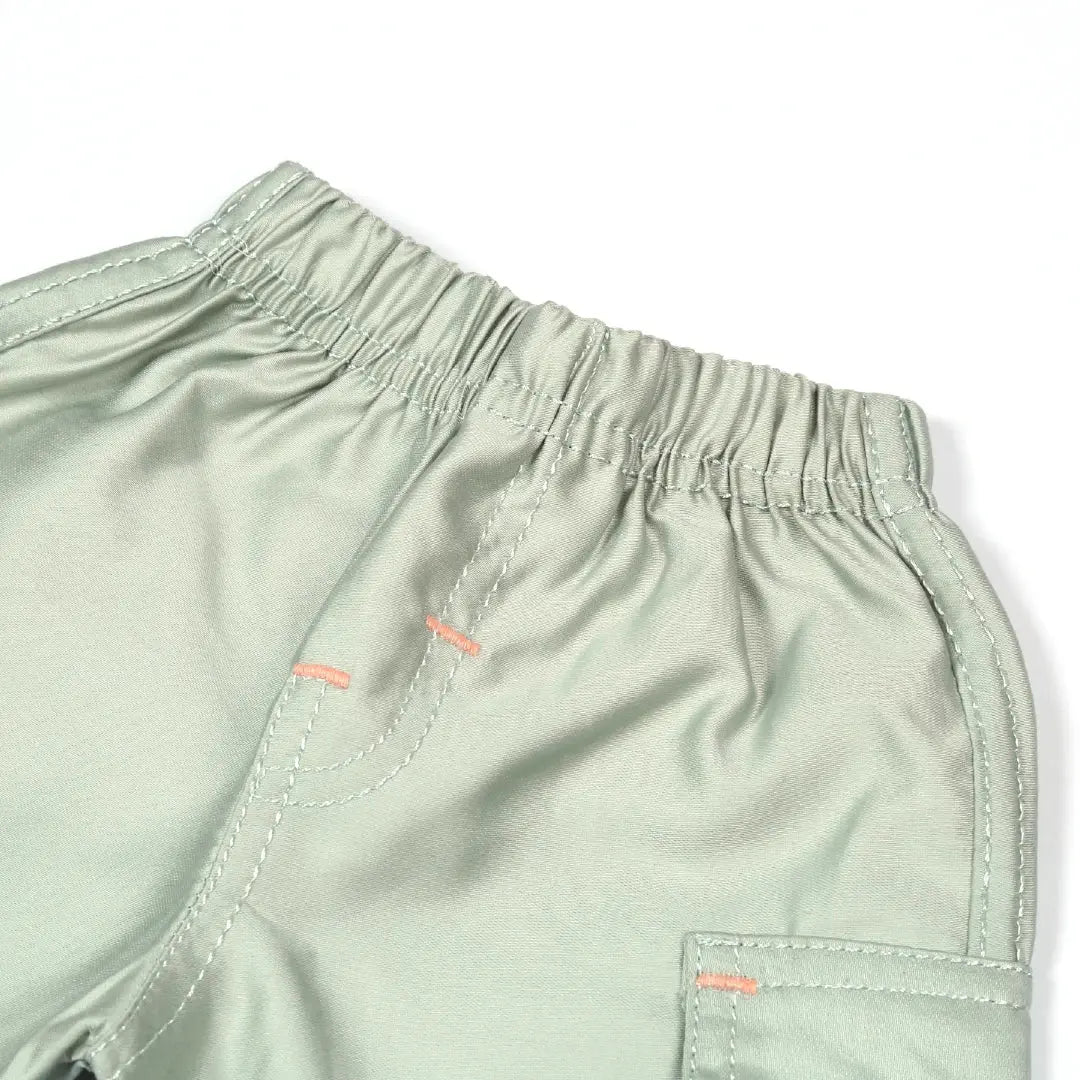 Peach Bear Print T-Shirt & Grey Shorts Set - Niyaney Clothing