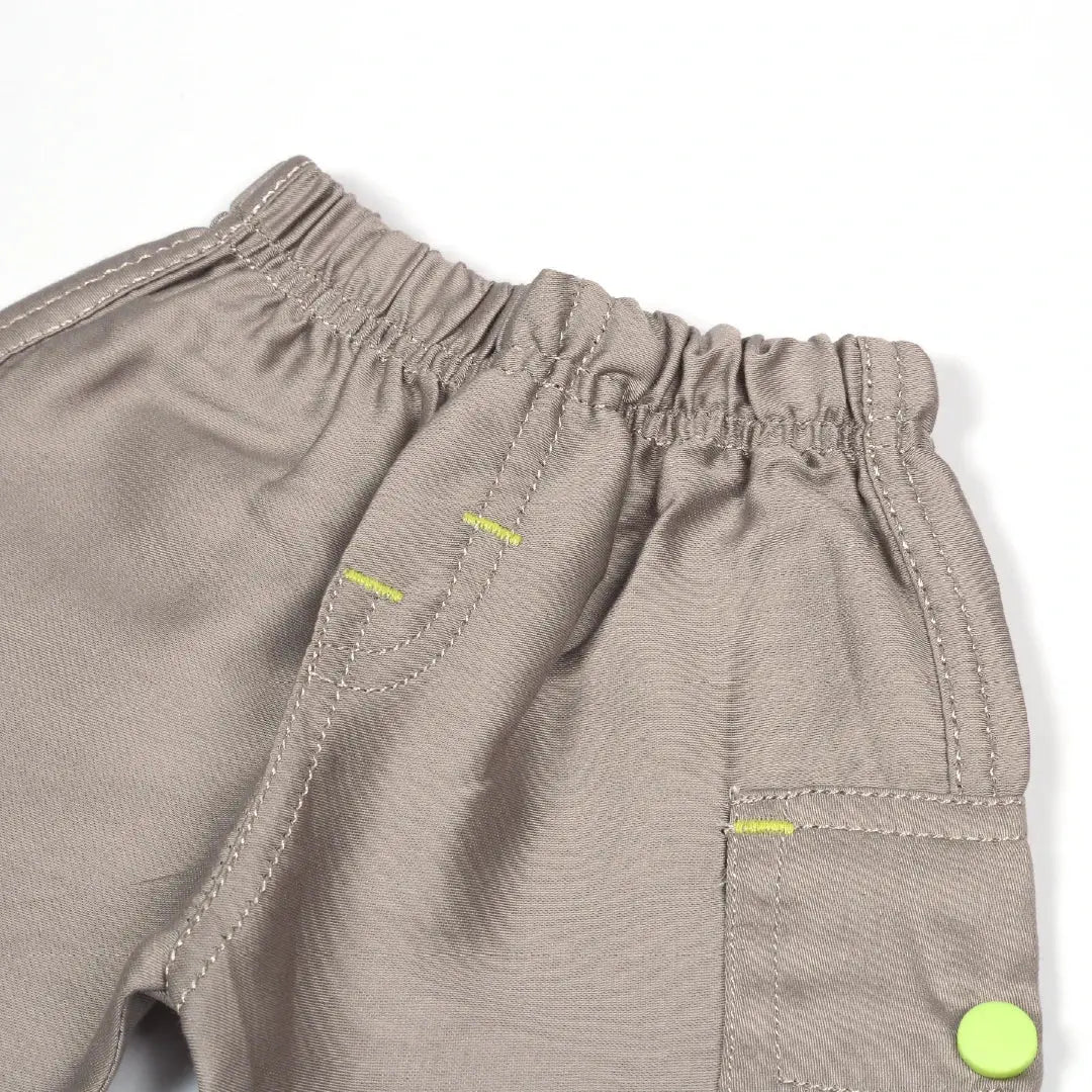 Lime Green Bear Print T-Shirt & Grey Shorts Set - Niyaney Clothing