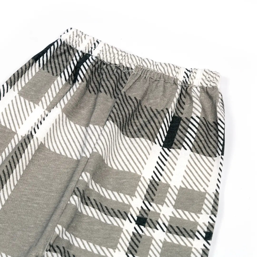 Grey & White Plaid Baby Pajama - Niyaney Clothing