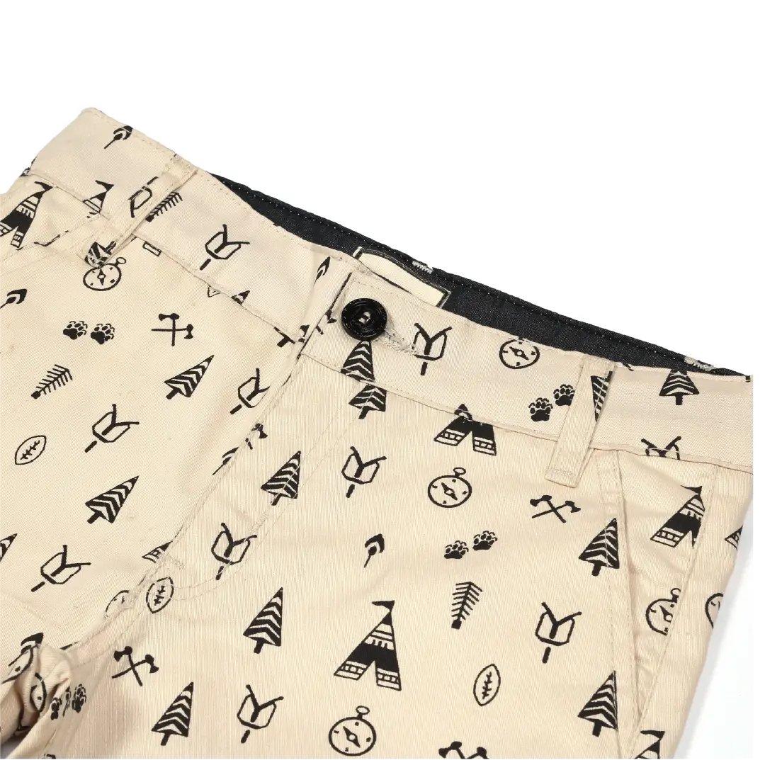 Neutral Tone Printed Casual Shorts - Niyaney Clothing