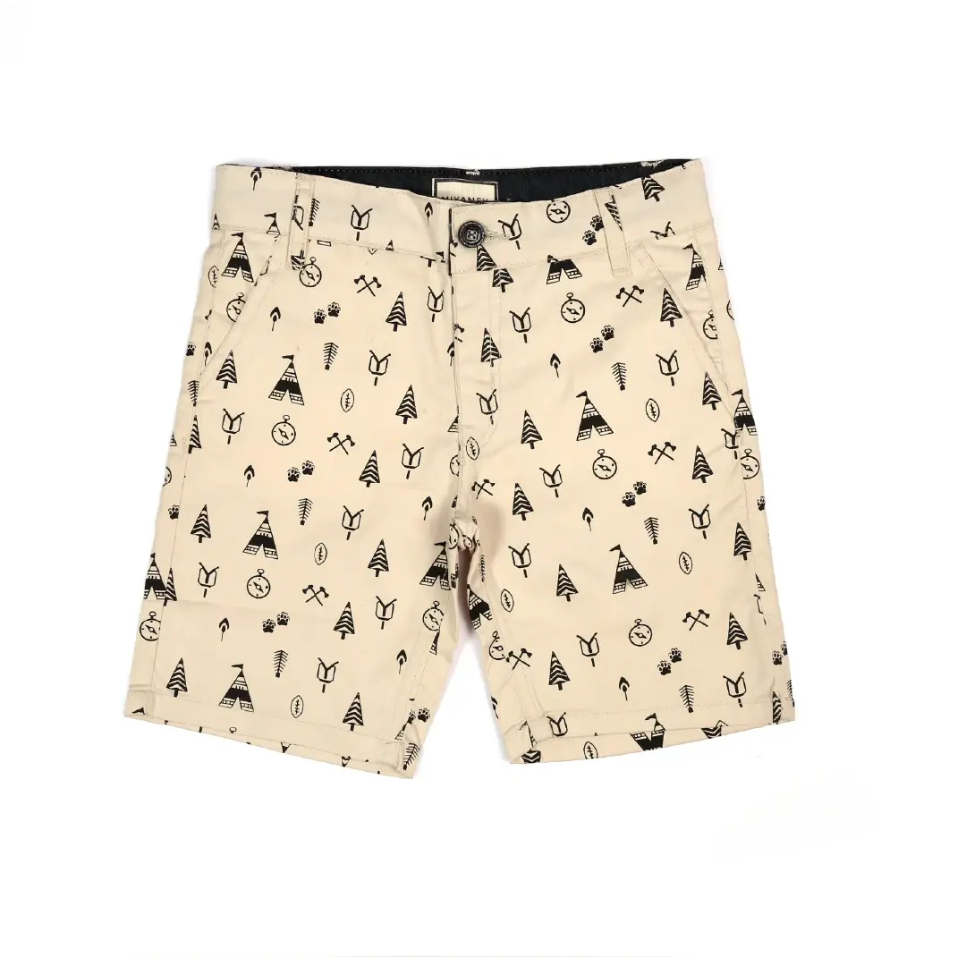 Neutral Tone Printed Casual Shorts - Niyaney Clothing