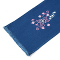 Blue Floral Embroidered Wide Leg Jeans - Niyaney Clothing