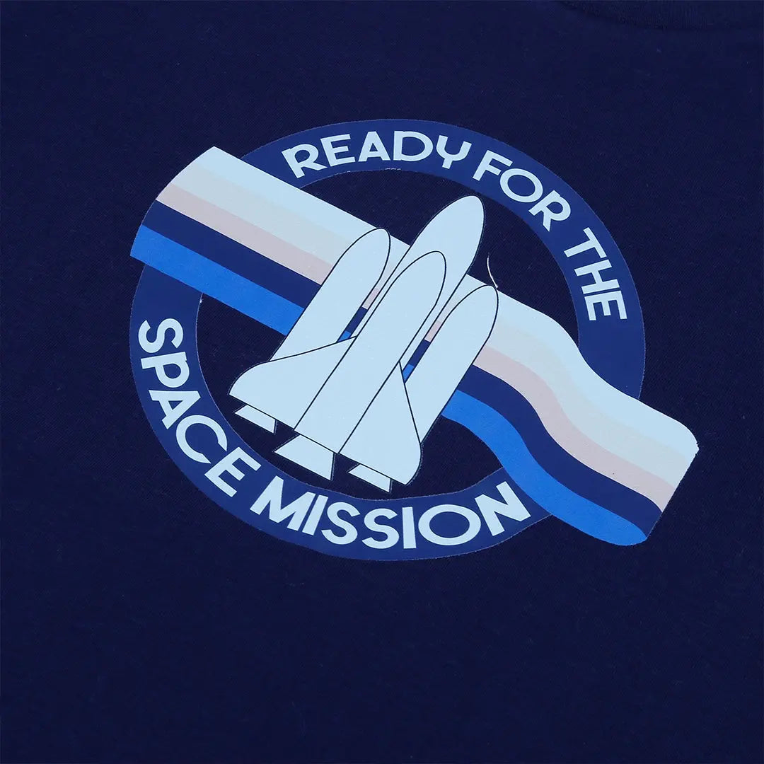 Dark Blue Space Graphic T-Shirt - Niyaney Clothing