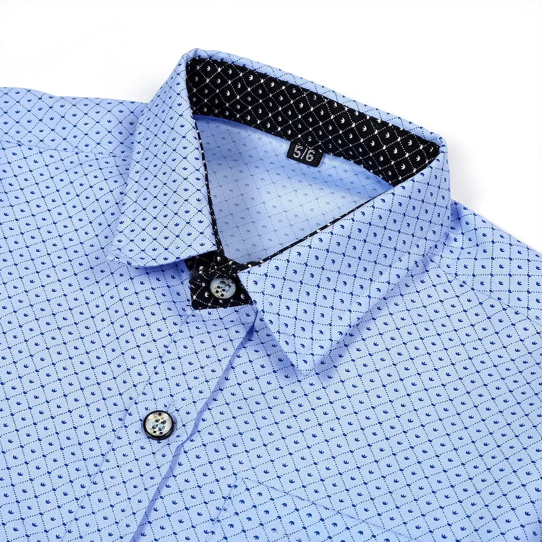 Blue Diamond Print Shirt - Niyaney Clothing