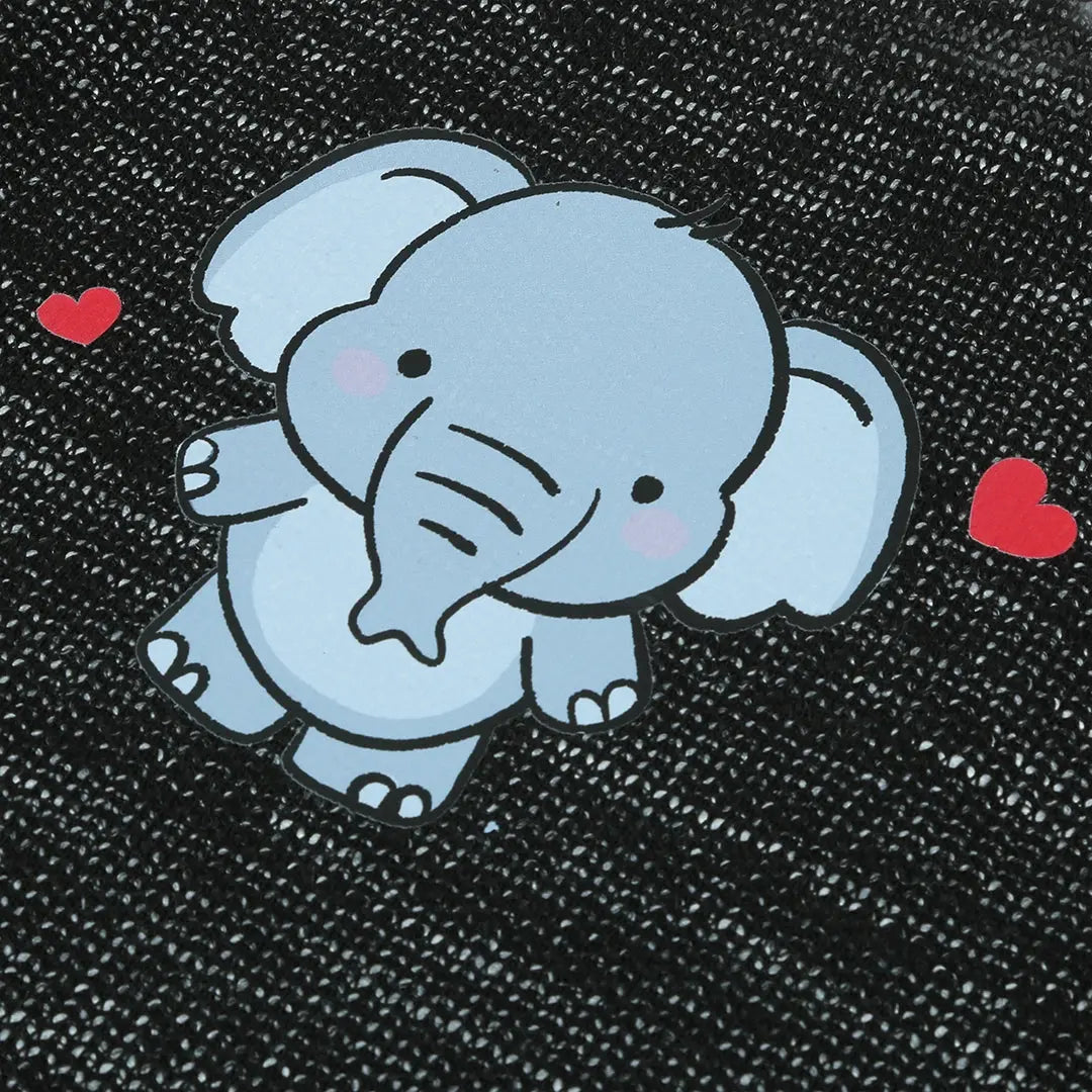 Stripes & Elephant in Charcoal T-Shirt - Niyaney Clothing