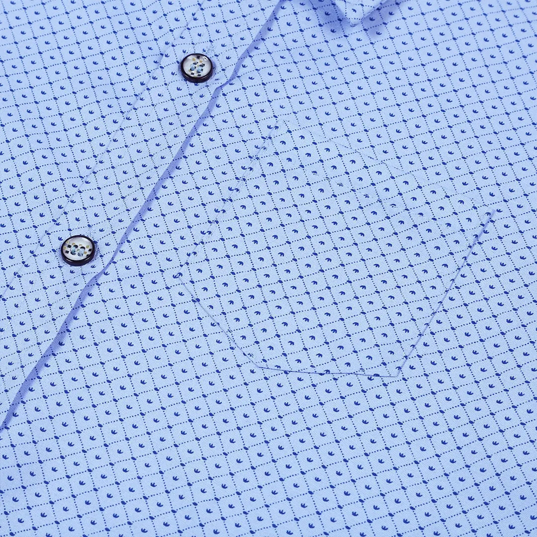 Blue Diamond Print Shirt - Niyaney Clothing