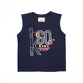 Stylish Navy Sleeveless Shirt & Khaki Shorts Set - Niyaney Clothing