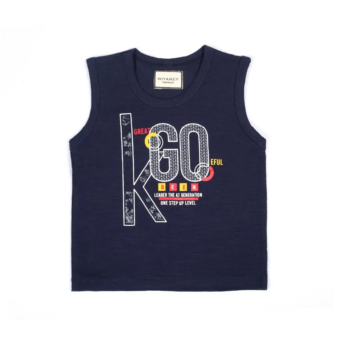 Stylish Navy Sleeveless Shirt & Khaki Shorts Set - Niyaney Clothing