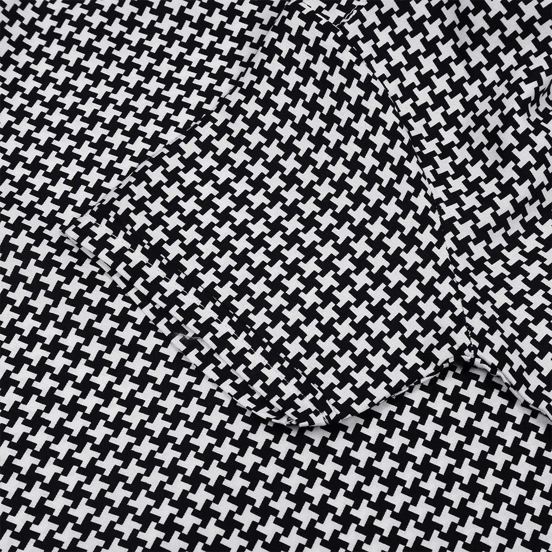 Black And White Structured Half Sleeves Shirt - Niyaney Clothing