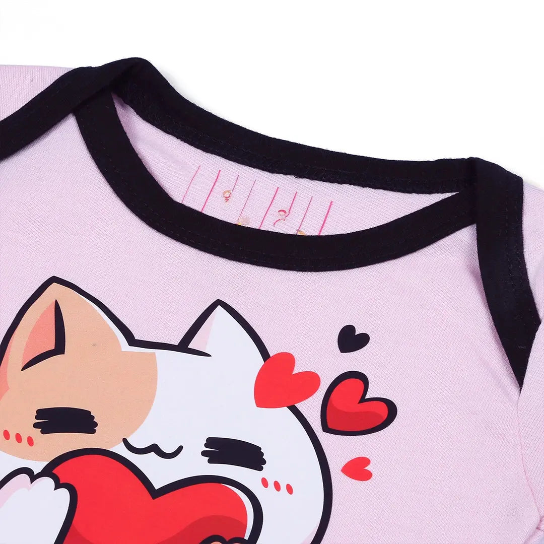 Pink Cat-Themed Body Suit - Niyaney Clothing
