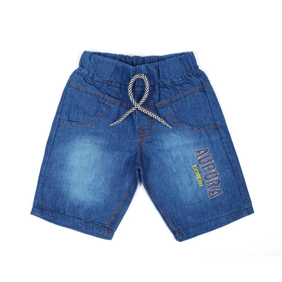 Stylish Navy Blue Sleeveless Shirt & Blue Jean Shorts Set - Niyaney Clothing