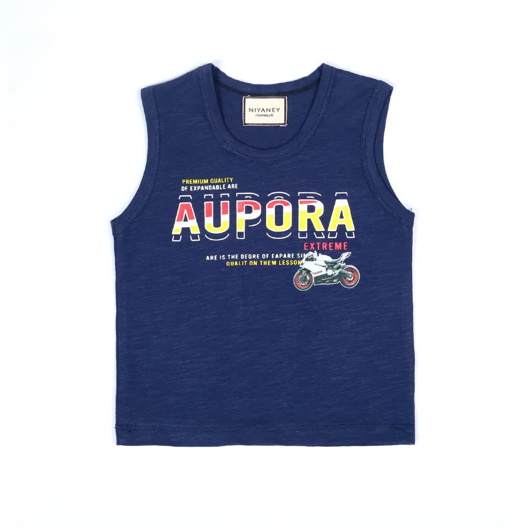 Stylish Navy Blue Sleeveless Shirt & Blue Jean Shorts Set - Niyaney Clothing