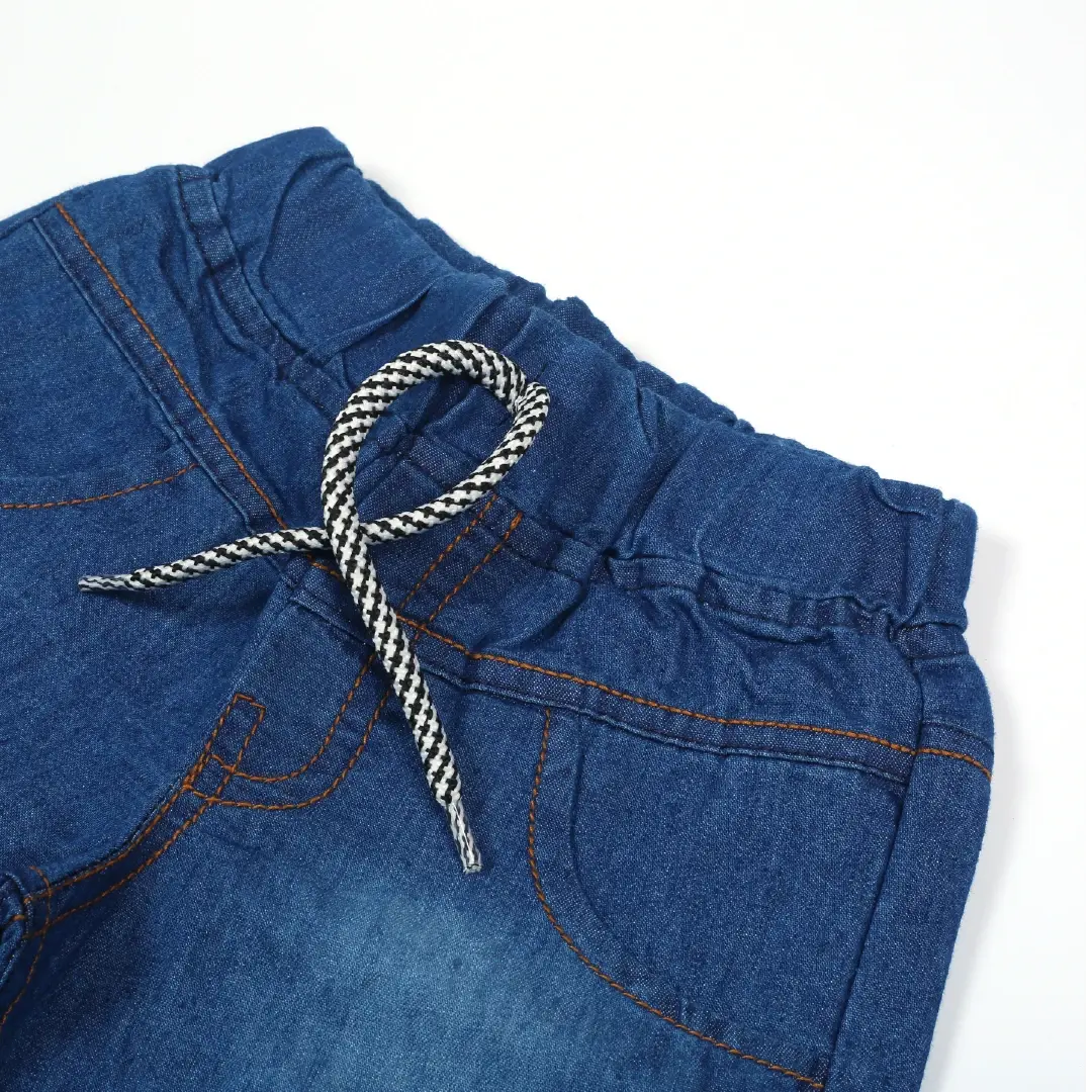 Stylish Navy Blue Sleeveless Shirt & Blue Jean Shorts Set - Niyaney Clothing