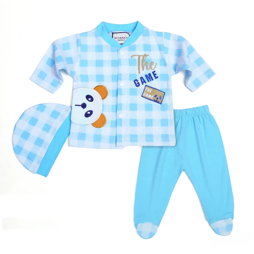 Sky Blue Bear Romper - Niyaney Clothing