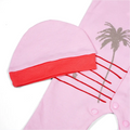 Pale Pink Zebra & Palm Tree Baby Outfit with Coral Trim - Niyaney Clothing