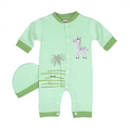 Soft Green Zebra & Palm Tree Baby Outfit - Niyaney Clothing