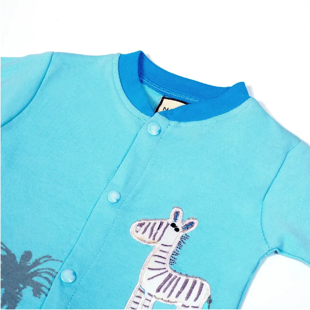 Blue Zebra & Palm Tree Baby Outfit - Niyaney Clothing