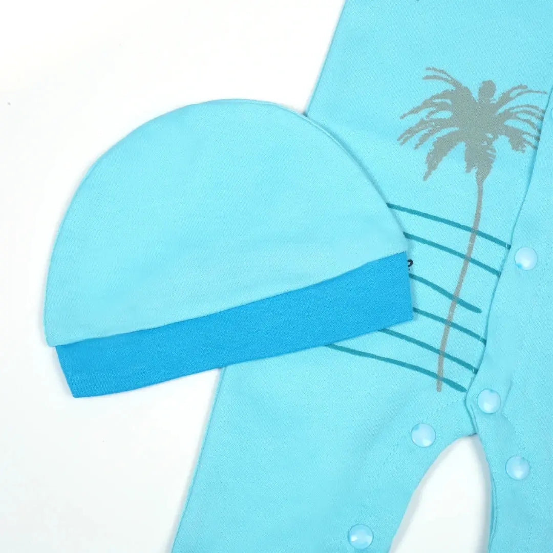 Blue Zebra & Palm Tree Baby Outfit - Niyaney Clothing