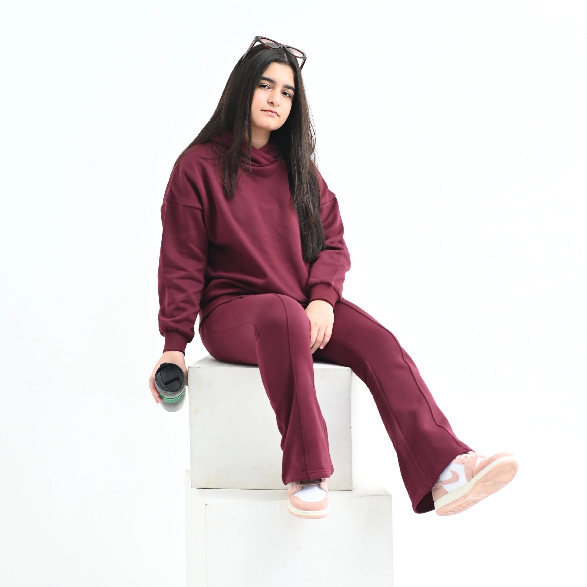 Burgundy Hoodie Co-ord - Niyaney Clothing