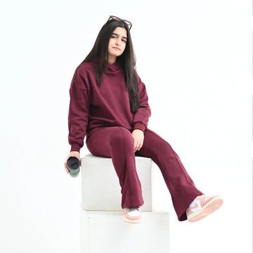 Burgundy Hoodie Co-ord - Niyaney Clothing