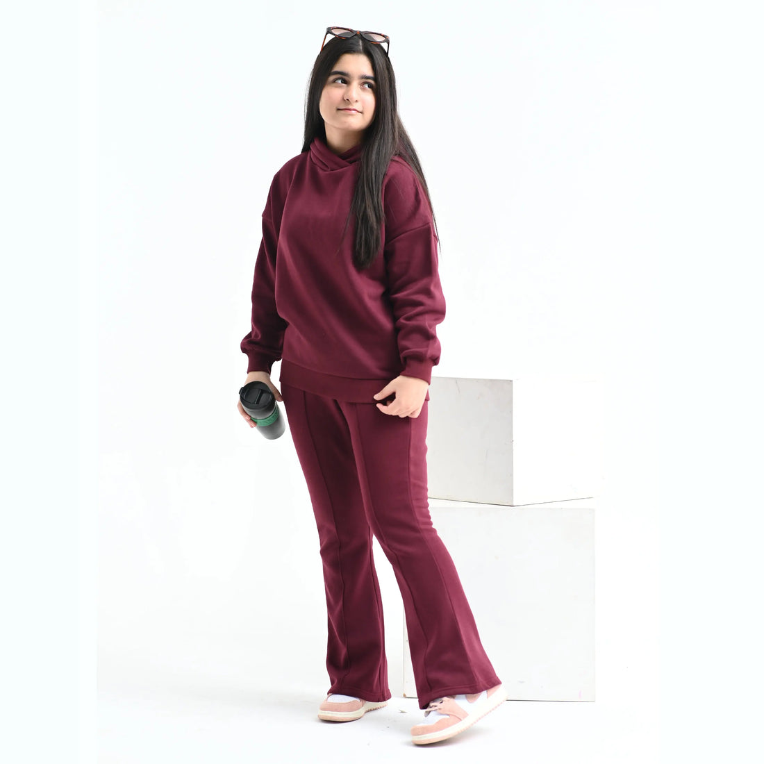 Burgundy Hoodie Co-ord - Niyaney Clothing