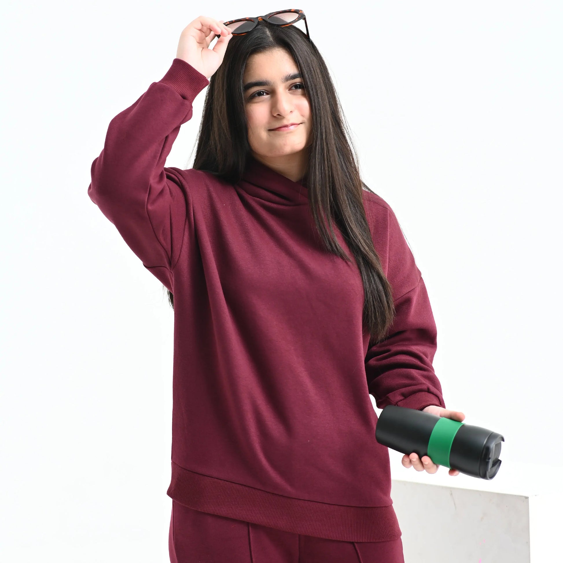Burgundy Hoodie Co-ord - Niyaney Clothing