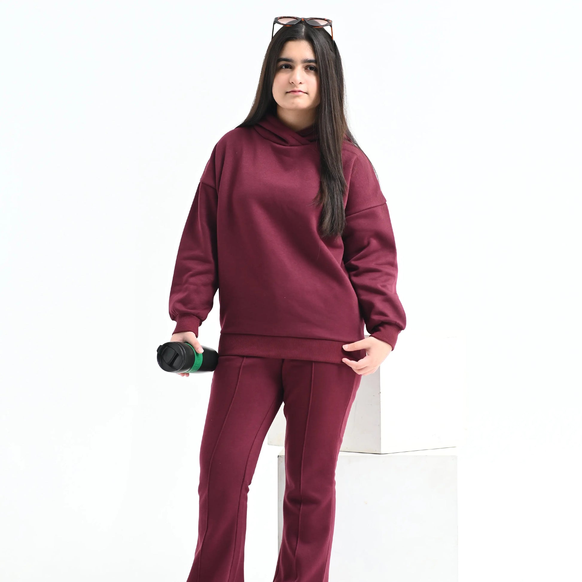 Burgundy Hoodie Co-ord - Niyaney Clothing