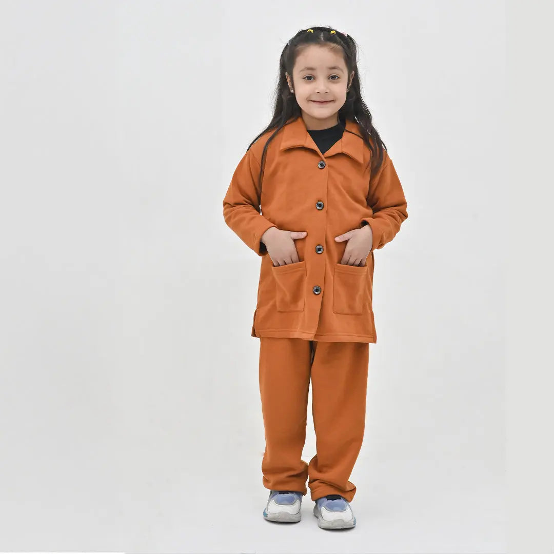 Unisex Camel Button-Down Soft Night Set - Niyaney Clothing