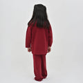 Unisex Maroon Button-Down Soft Night Set - Niyaney Clothing
