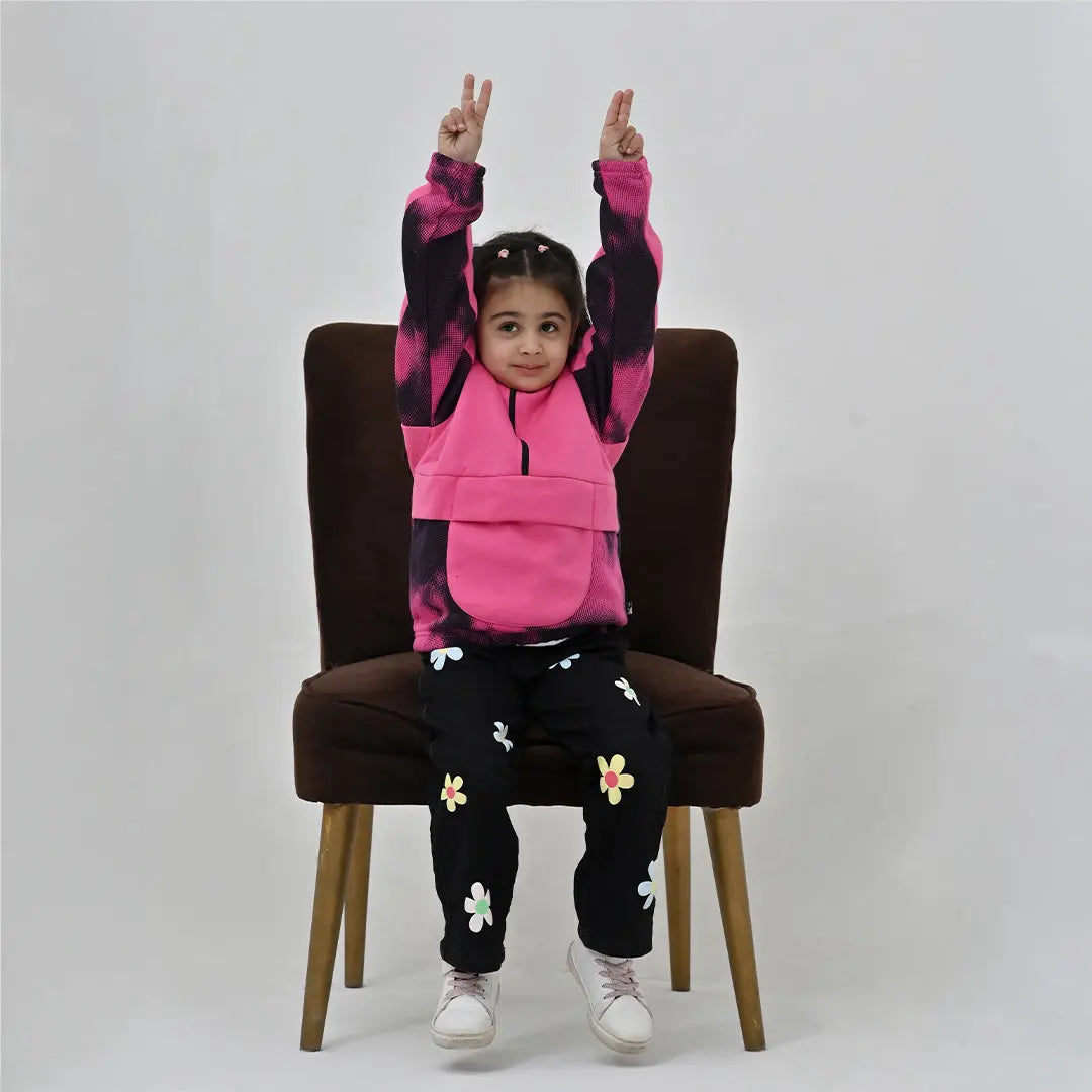 Solid and Printed Pink Fleece Hoodie - Niyaney Clothing